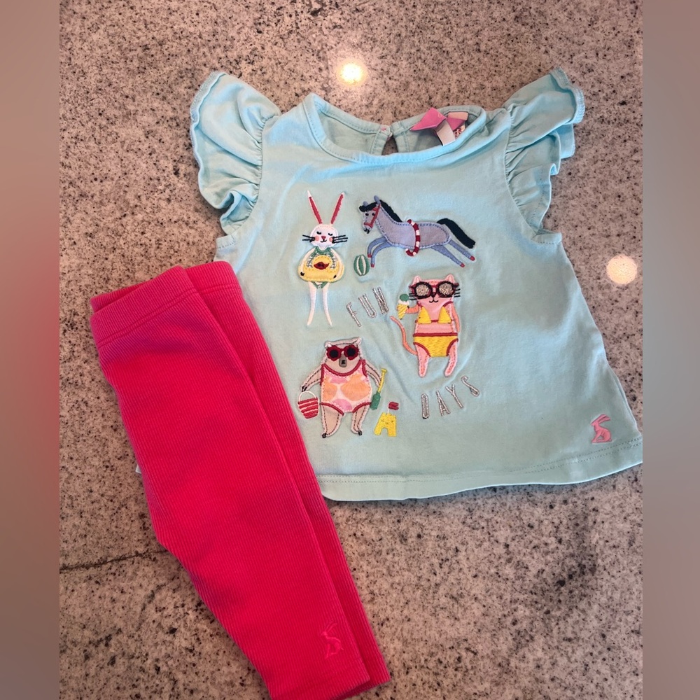 Joules outfit matching set baby girl 0-3 months